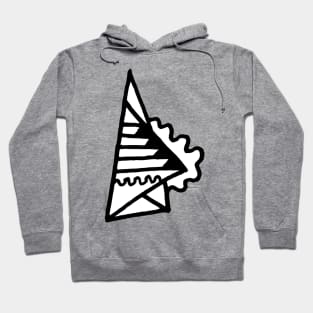 Black and White Abstract Paper Plane Doodle Art Hoodie